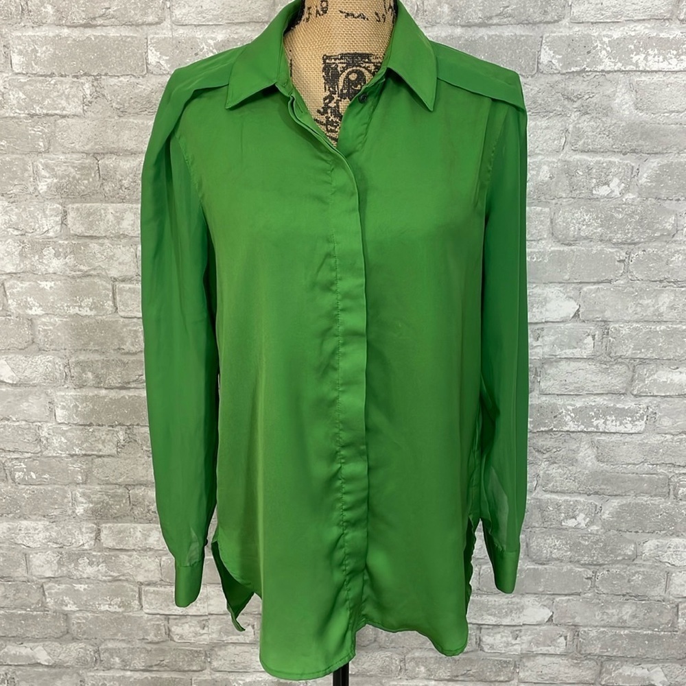 3.1 Phillip Lam X Target Green Button Down Blouse